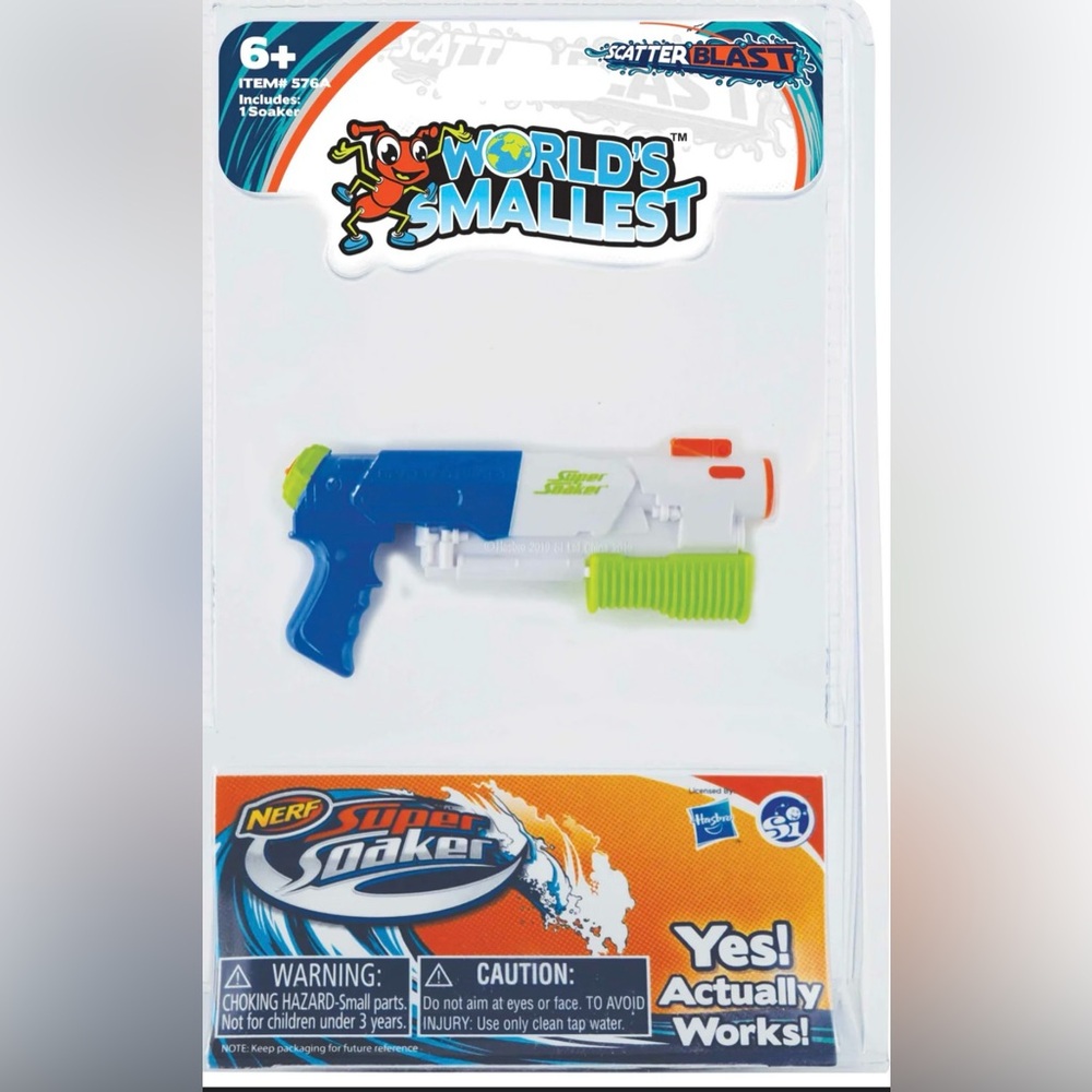 NEW NIB NERF World's Smallest Mini Super Soaker Scatter Blast #576 Rare HTF